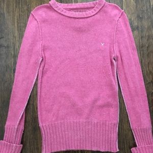 American Eagle | Pink Crew Neck Wool Sweater